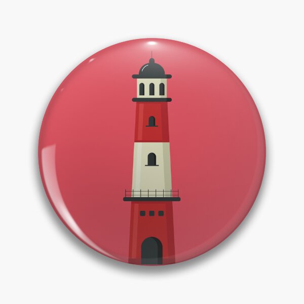 Item preview, Red and White Lighthouse on Red Background designed and sold by 45CreativeClub.