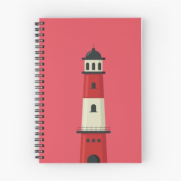 Item preview, Red and White Lighthouse on Red Background designed and sold by 45CreativeClub.