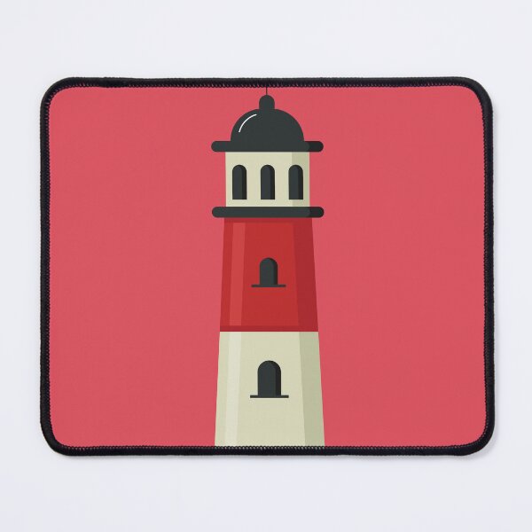 Item preview, Red and White Lighthouse on Red Background designed and sold by 45CreativeClub.