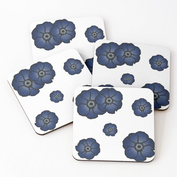 Item preview, Dark Blue Flowers Simple Drawing designed and sold by AveryZi.