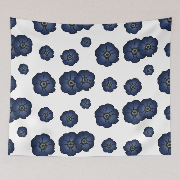 Item preview, Dark Blue Flowers Simple Drawing designed and sold by AveryZi.