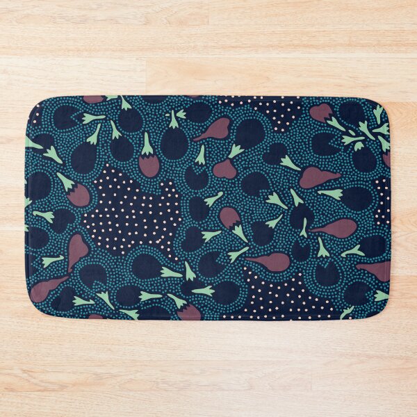 Item preview, Eggplants and Hailstones - Japanese vintage kimono pattern designed and sold by Japan Design Prints.