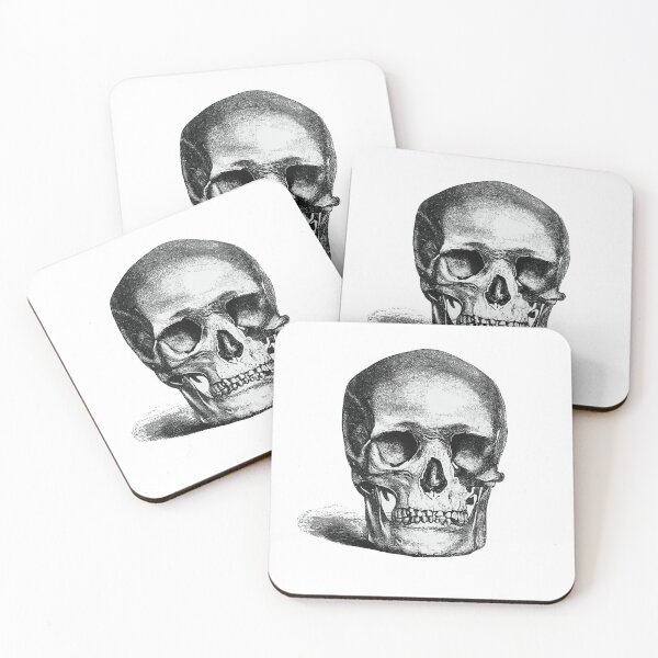Item preview, Antique Skull illustration etching drawing art designed and sold by Vintage Designs +.