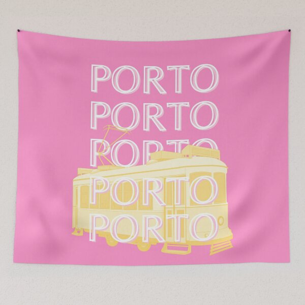 Item preview, Porto Travel Art, Portugal, Pink designed and sold by Magic Love Art Print.