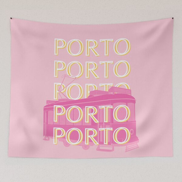 Item preview, Porto Travel Art, Portugal, Pink, Preppy designed and sold by Magic Love Art Print.