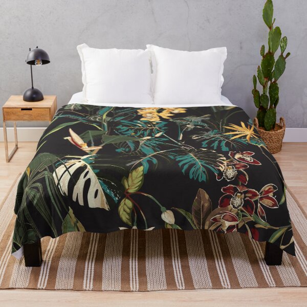 Item preview, Tropical night vintage wild pattern, palm tree, palm leaves and plant. designed and sold by MatyKotiv.