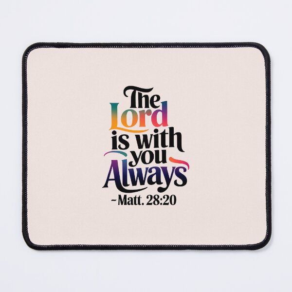 Item preview, The Lord Is with You Always – Matthew 28:20 Christian Calligraphy Gradient Bible Verse designed and sold by KnitLuv.