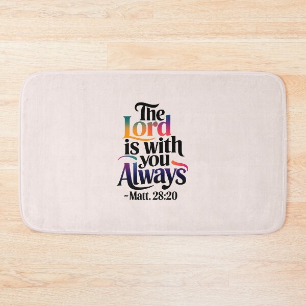 Item preview, The Lord Is with You Always – Matthew 28:20 Christian Calligraphy Gradient Bible Verse designed and sold by  KnitLuv.