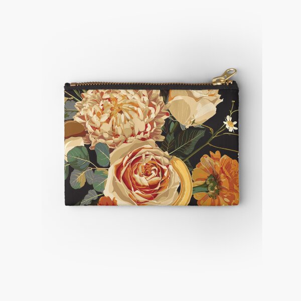 Item preview, Autumn flowers, herbs and mushrooms seamless pattern. Black background. designed and sold by MatyKotiv.