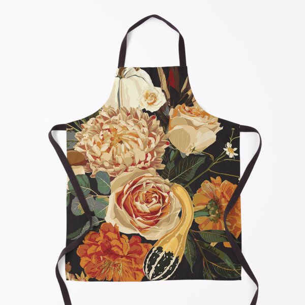 Item preview, Autumn flowers, herbs and mushrooms seamless pattern. Black background. designed and sold by MatyKotiv.