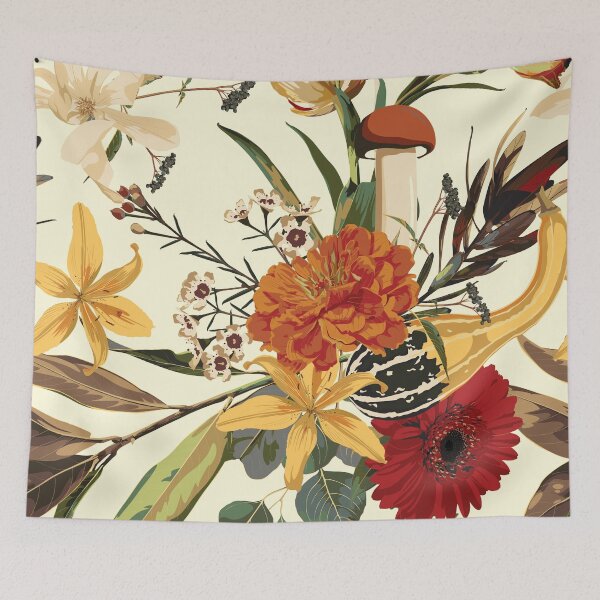 Item preview, Autumn flowers, herbs and mushrooms seamless pattern. designed and sold by MatyKotiv.