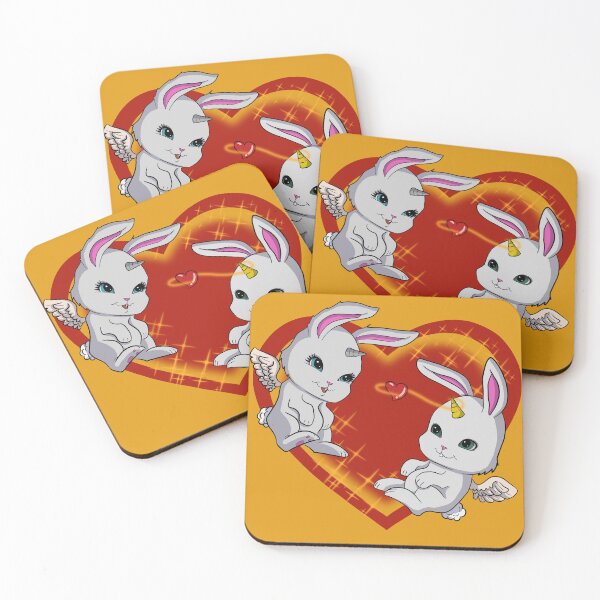 Item preview, Valentine's day unicorn bunnies with hearts by graphiPaul designed and sold by graphiPaul.