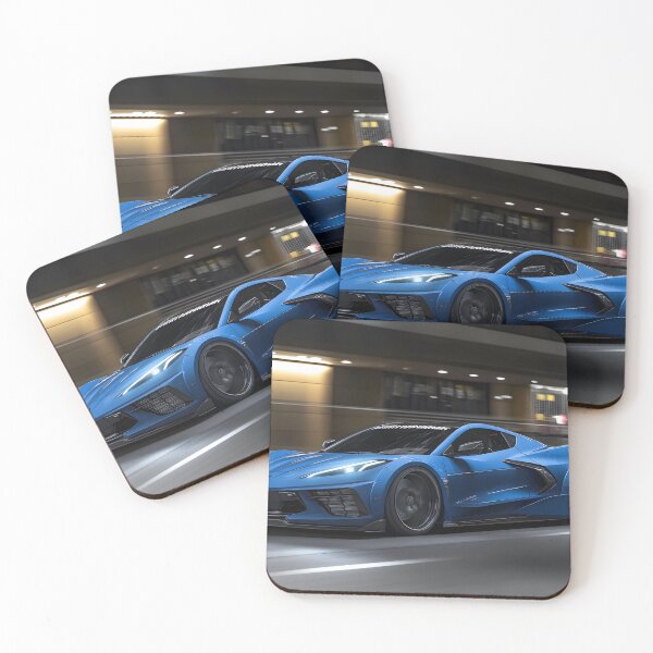 Item preview, Blue Corvette E-Ray Poster – Electrified Speed in Striking Blue IV designed and sold by AutoPopStudio.