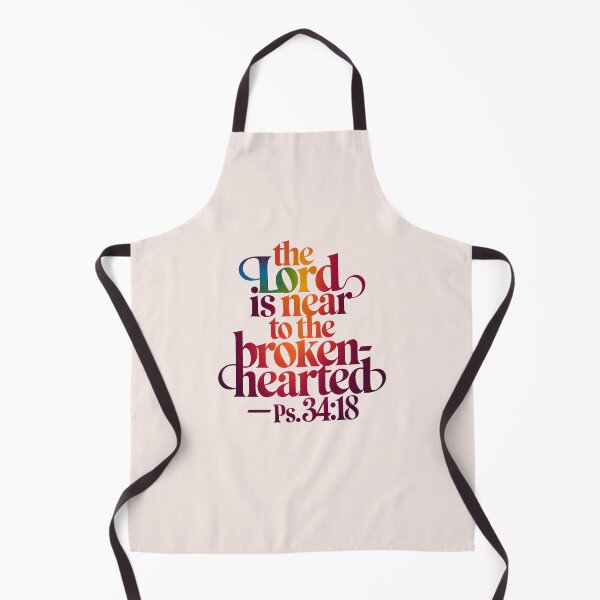 Item preview, The Lord Is Near to the Brokenhearted – Psalm 34:18 Christian Calligraphy Gradient Bible Verse designed and sold by  KnitLuv.