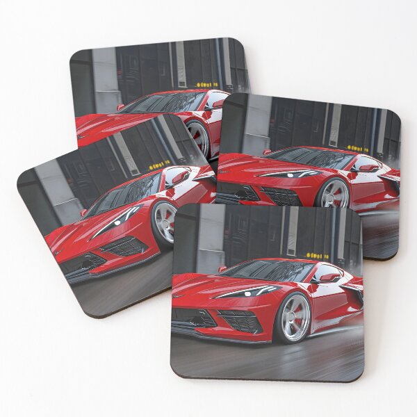 Item preview, Candy Apple Red Corvette E-Ray Poster – Electrified Performance in Stunning Red IV designed and sold by AutoPopStudio.