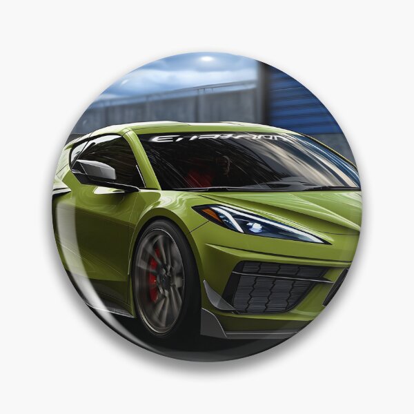 Item preview, Green Corvette E-Ray Poster – Electrified Muscle in Striking Green IV designed and sold by AutoPopStudio.