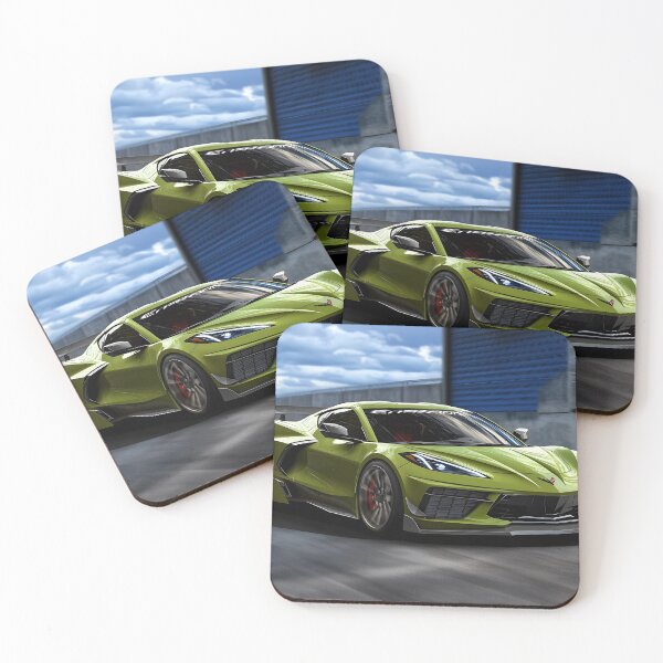 Item preview, Green Corvette E-Ray Poster – Electrified Muscle in Striking Green IV designed and sold by AutoPopStudio.