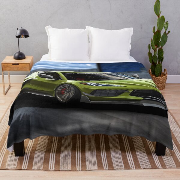 Item preview, Green Corvette E-Ray Poster – Electrified Muscle in Striking Green IV designed and sold by AutoPopStudio.