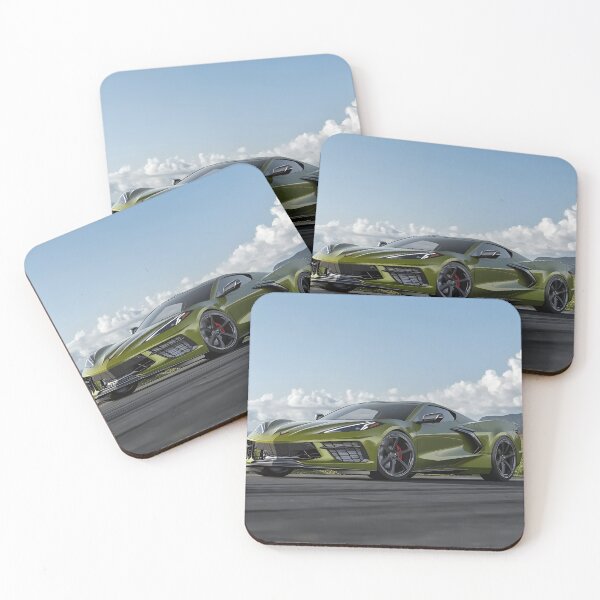 Item preview, Green Corvette E-Ray Poster – Electrified Muscle in Striking Green V designed and sold by AutoPopStudio.