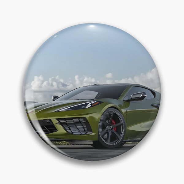 Item preview, Green Corvette E-Ray Poster – Electrified Muscle in Striking Green V designed and sold by AutoPopStudio.