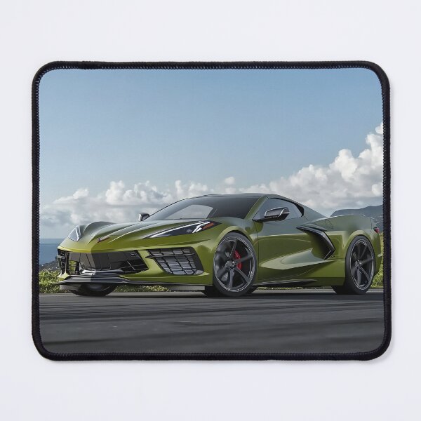 Item preview, Green Corvette E-Ray Poster – Electrified Muscle in Striking Green V designed and sold by AutoPopStudio.
