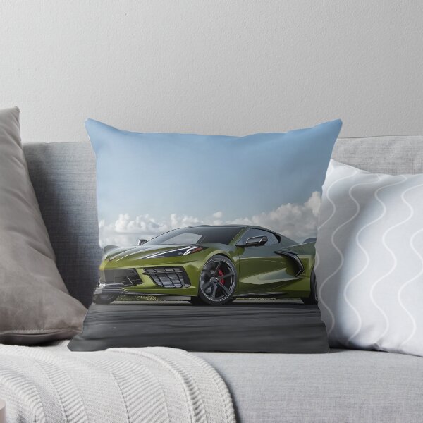 Item preview, Green Corvette E-Ray Poster – Electrified Muscle in Striking Green V designed and sold by AutoPopStudio.