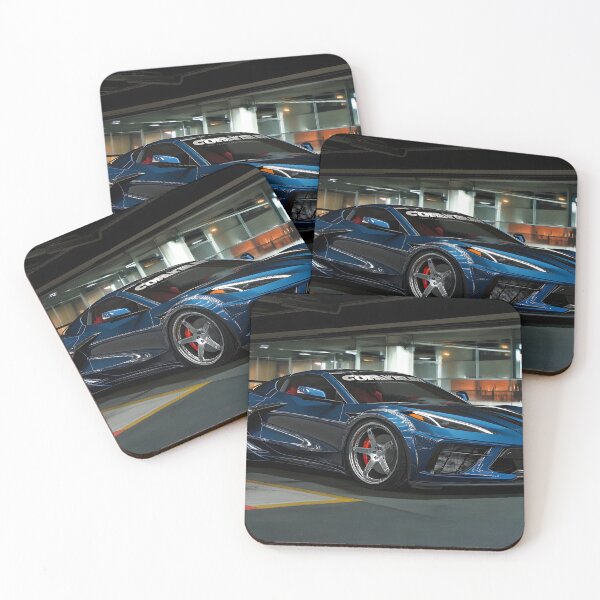 Item preview, Blue Corvette E-Ray Poster – Electrified Speed in Striking Blue V designed and sold by AutoPopStudio.
