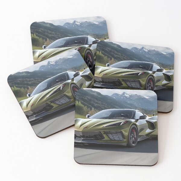 Item preview, Green Corvette E-Ray Poster – Electrified Muscle in Striking Green VI designed and sold by AutoPopStudio.