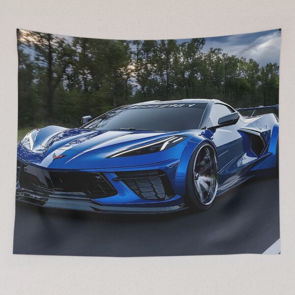 Item preview, Blue Corvette E-Ray Poster – Electrified Speed in Striking Blue VI designed and sold by AutoPopStudio.