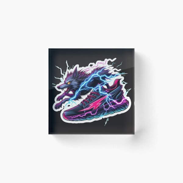 Item preview, Lightning Sneakers Sticker with Electric Wolf  Premium Cool Trendy Best Gift designed and sold by Imaginarium of Chaos falcon88 .