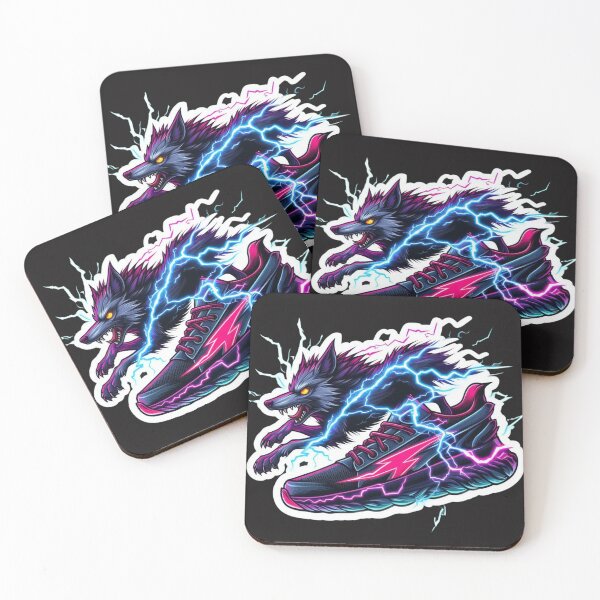 Item preview, Lightning Sneakers Sticker with Electric Wolf  Premium Cool Trendy Best Gift designed and sold by Imaginarium of Chaos falcon88 .