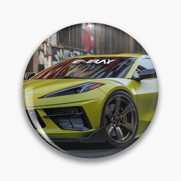 Item preview, Green Corvette E-Ray Poster – Electrified Muscle in Striking Green VII designed and sold by AutoPopStudio.