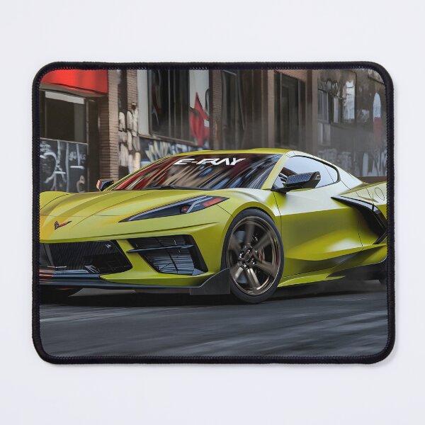 Item preview, Green Corvette E-Ray Poster – Electrified Muscle in Striking Green VII designed and sold by AutoPopStudio.