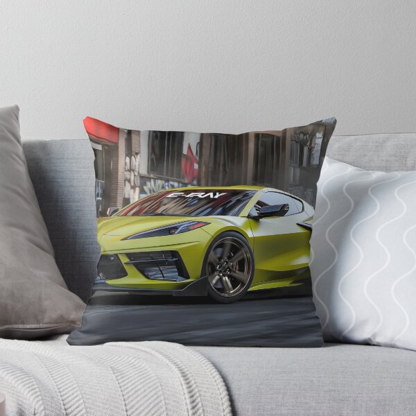 Item preview, Green Corvette E-Ray Poster – Electrified Muscle in Striking Green VII designed and sold by AutoPopStudio.