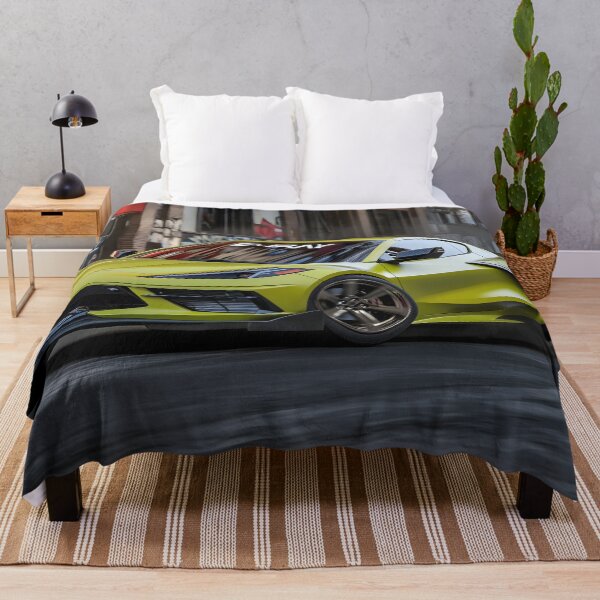 Item preview, Green Corvette E-Ray Poster – Electrified Muscle in Striking Green VII designed and sold by AutoPopStudio.
