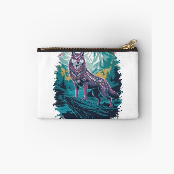 Item preview, Vibrant Colorful Wolf Howling - Abstract Wildlife Art Print | Neon Wolf Design for Modern Decor designed and sold by joanwatson45.