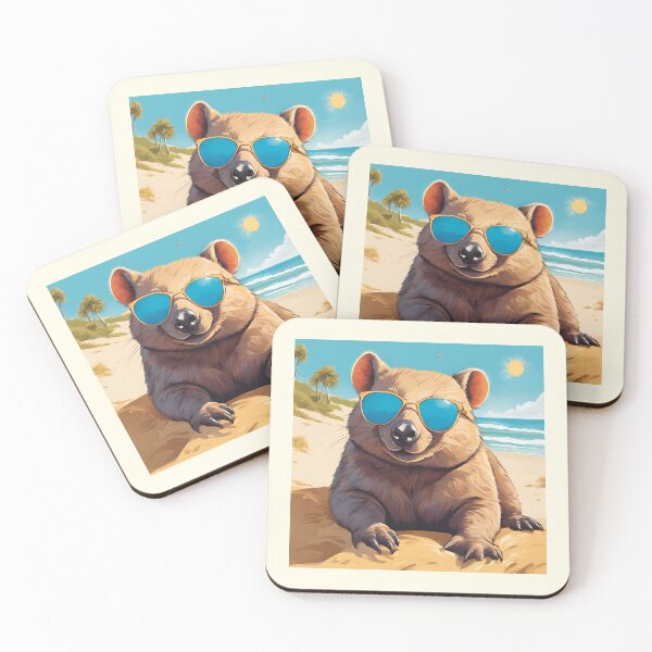 Item preview, Wombat Wearing Sunglasses On A Beach designed and sold by Fanverse Merchandise.