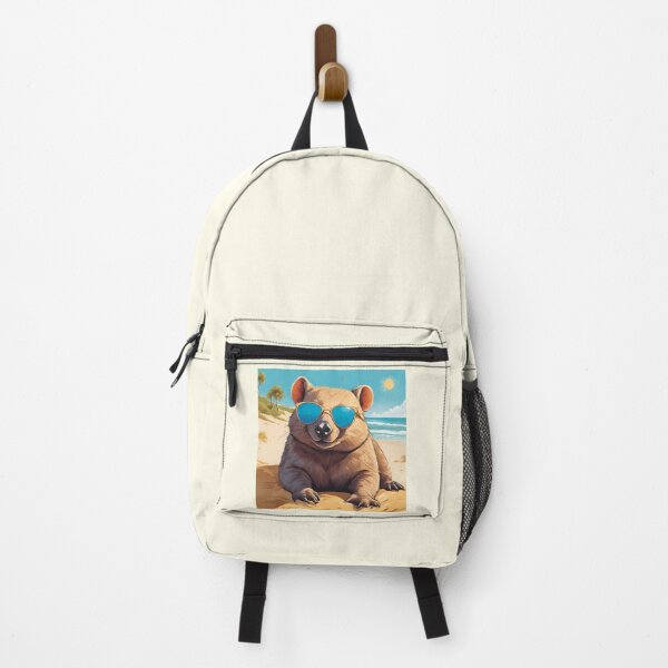 Item preview, Wombat Wearing Sunglasses On A Beach designed and sold by Fanverse Merchandise.