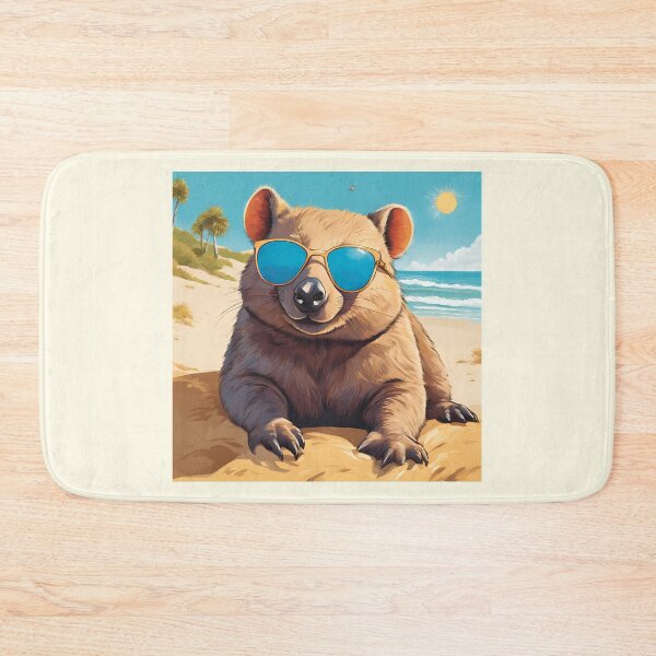Item preview, Wombat Wearing Sunglasses On A Beach designed and sold by Fanverse Merchandise.