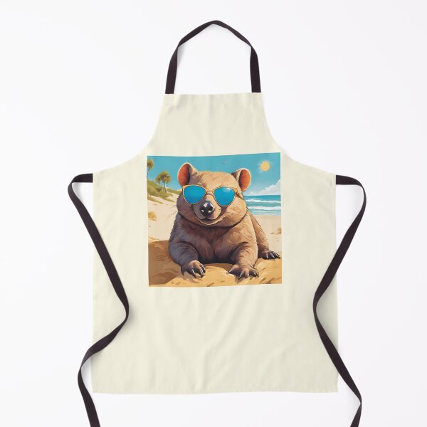 Item preview, Wombat Wearing Sunglasses On A Beach designed and sold by Fanverse Merchandise.