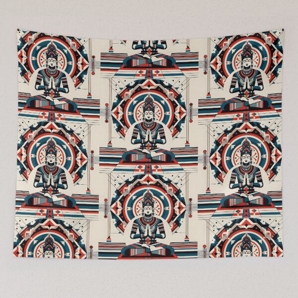 Item preview, Modern Sacred Geometry | Indian Spiritual Artwork | Boho Yoga Poster designed and sold by InevitableAum.