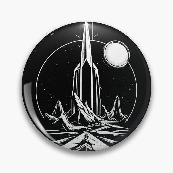 Item preview, Futuristic Landscapes Art Space Exploration Visions Black White designed and sold by ART ATTACK ZONE.