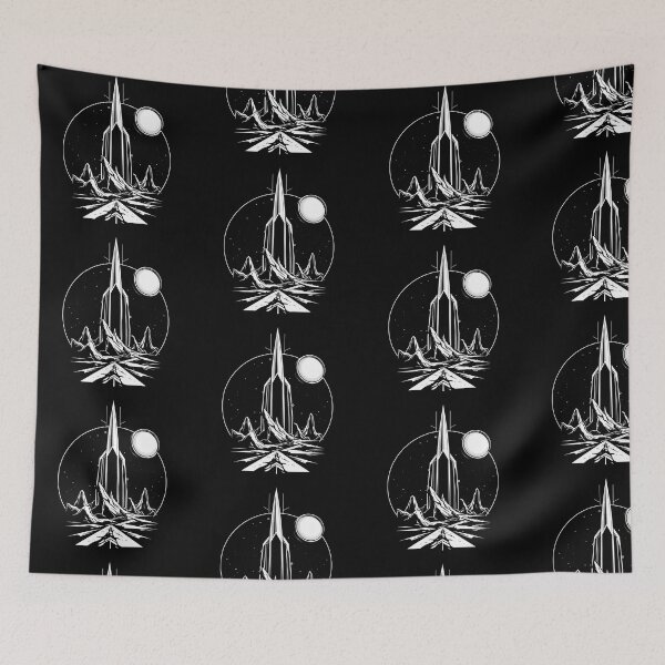 Item preview, Futuristic Landscapes Art Space Exploration Visions Black White designed and sold by ART ATTACK ZONE.