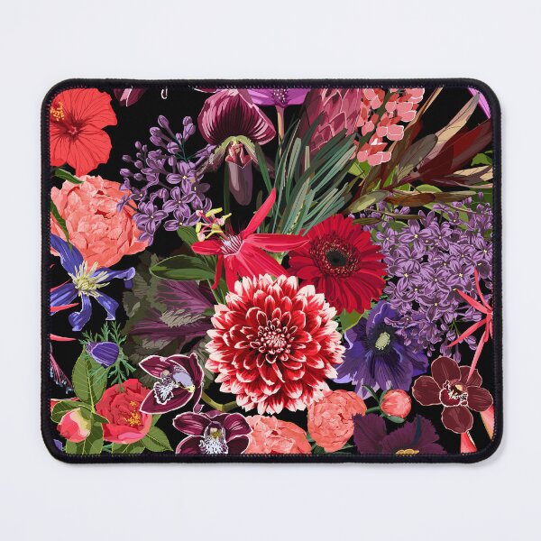 Item preview, Seamless floral pattern with violet red glossy protea and tropical flowers. designed and sold by MatyKotiv.