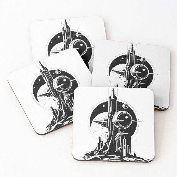 Item preview, Design Landscapes Art Space Exploration Visions Black White designed and sold by ART ATTACK ZONE.