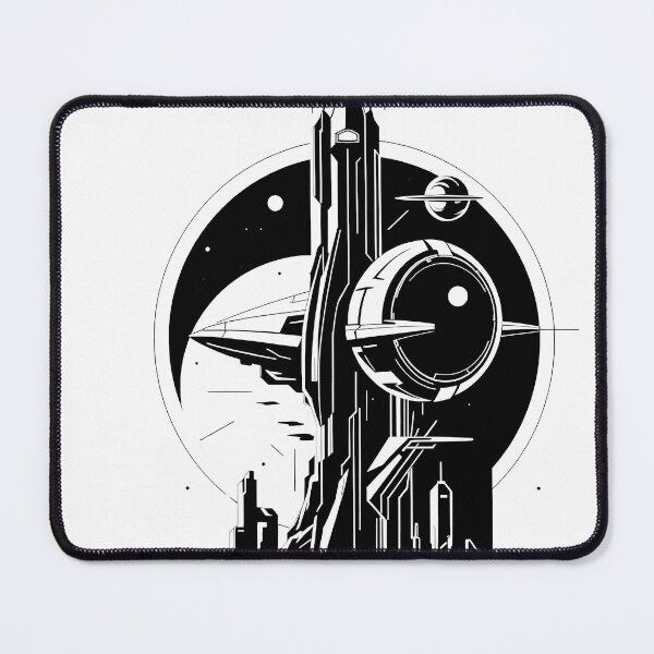 Item preview, Design Landscapes Art Space Exploration Visions Black White designed and sold by ART ATTACK ZONE.