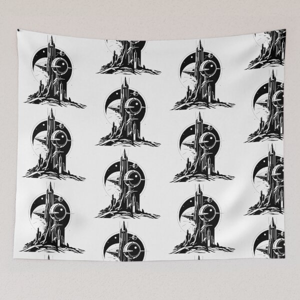 Item preview, Design Landscapes Art Space Exploration Visions Black White designed and sold by ART ATTACK ZONE.
