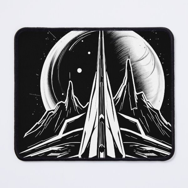 Item preview, Moon Landscapes Art Space Exploration Visions Black White designed and sold by ART ATTACK ZONE.