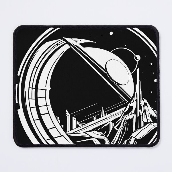 Item preview, Cosmic Landscapes Art Space Exploration Visions Black White designed and sold by ART ATTACK ZONE.
