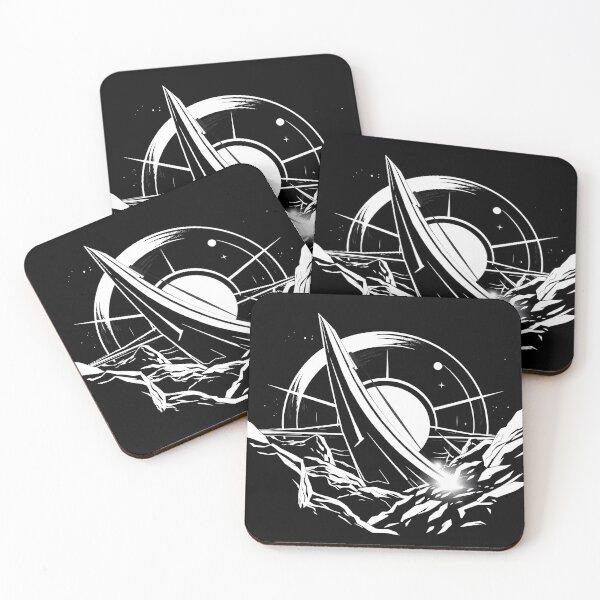 Item preview, Station Landscapes Art Space Exploration Visions Black White designed and sold by ART ATTACK ZONE.